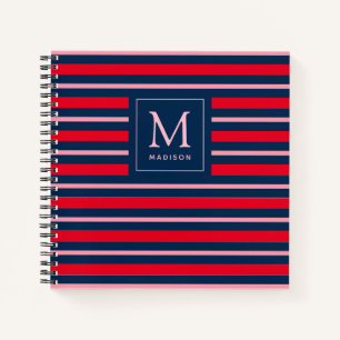 Carnet spiral rayé monogramme de Preppy