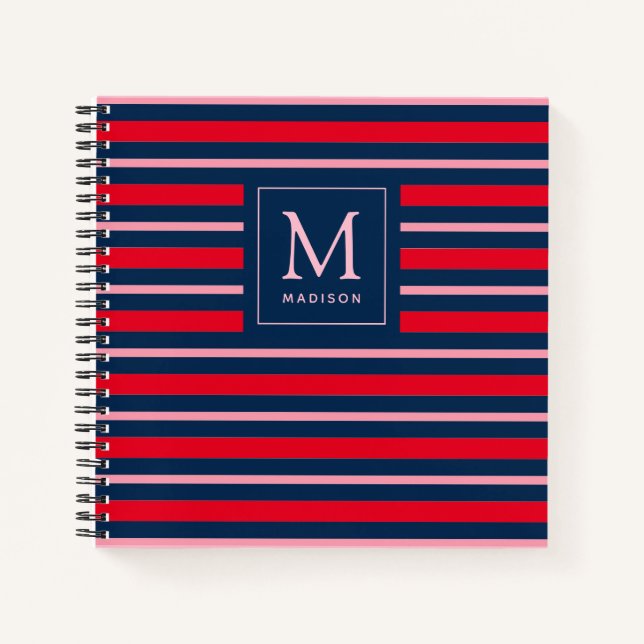 Carnet spiral rayé monogramme de Preppy (Devant)