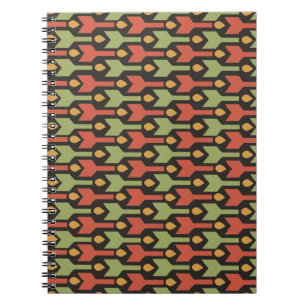 Carnet spiral rouge vert égyptien Flèches noires