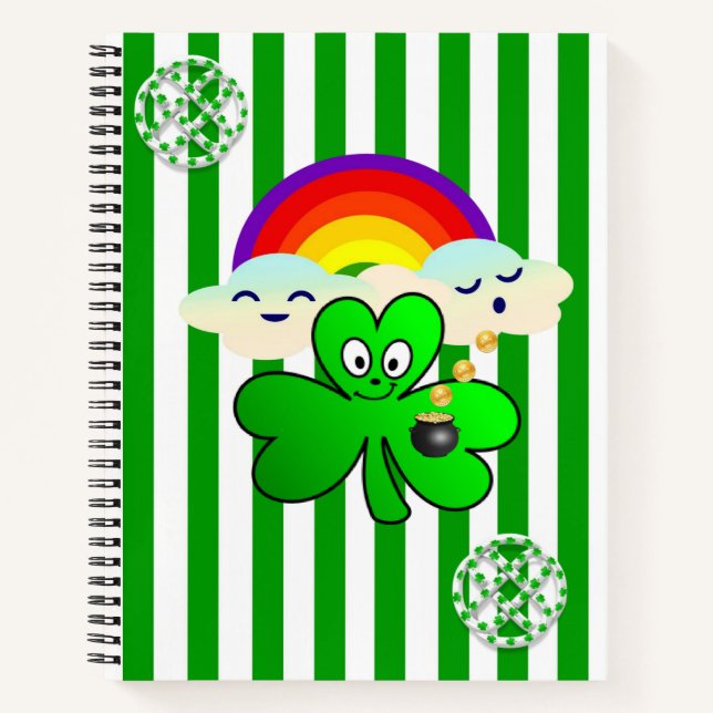 Carnet Spiral St. Patrick's Rainbow Shamrock (Devant)