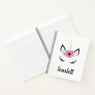 Carnet Spiral - Tête Unicorne
