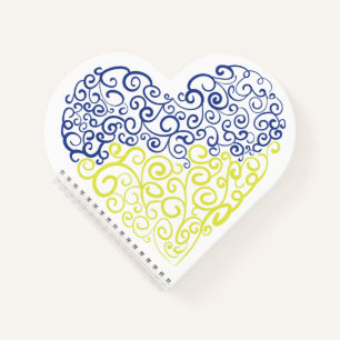 Carnet Spiral tourbillons mehandi coeur drapeau ukrainien
