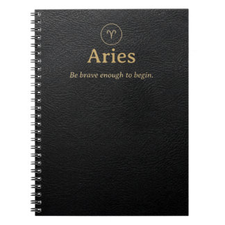 Carnet spiralé Aries Zodiaque - Aspect simili-cuir
