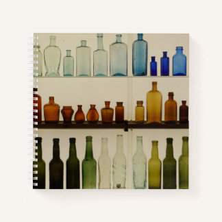 Carnet spirale avec conception bouteille de verre