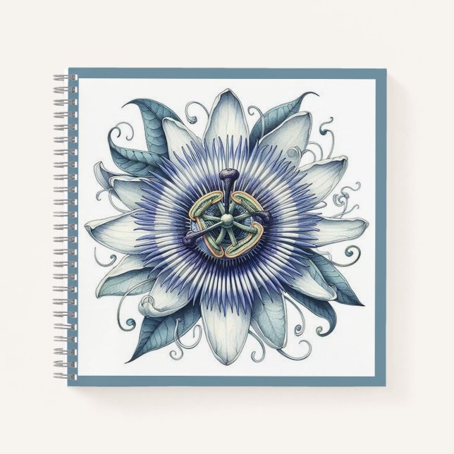 Carnet spirale de la fleur de passion (Devant)