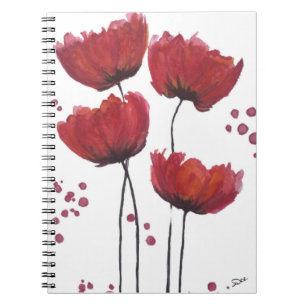 Carnet spirale de l'amour du pavot