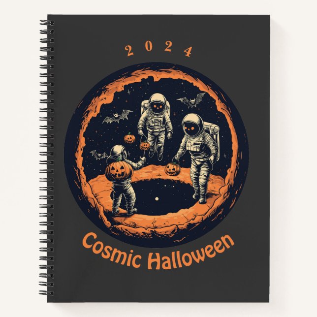 Carnet Spirale de l'astronaute d'Halloween cosmique 2024 (Devant)