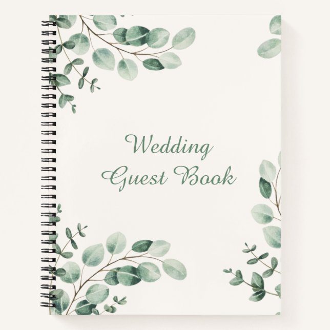 Carnet Spirale de Mariage de Bohême vert et blanc (Devant)