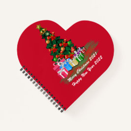 Carnet spirale de Noël Arbre de coeur