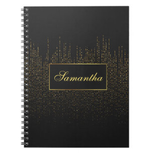 Carnet Spirale de Parties scintillant Black et Gold perso