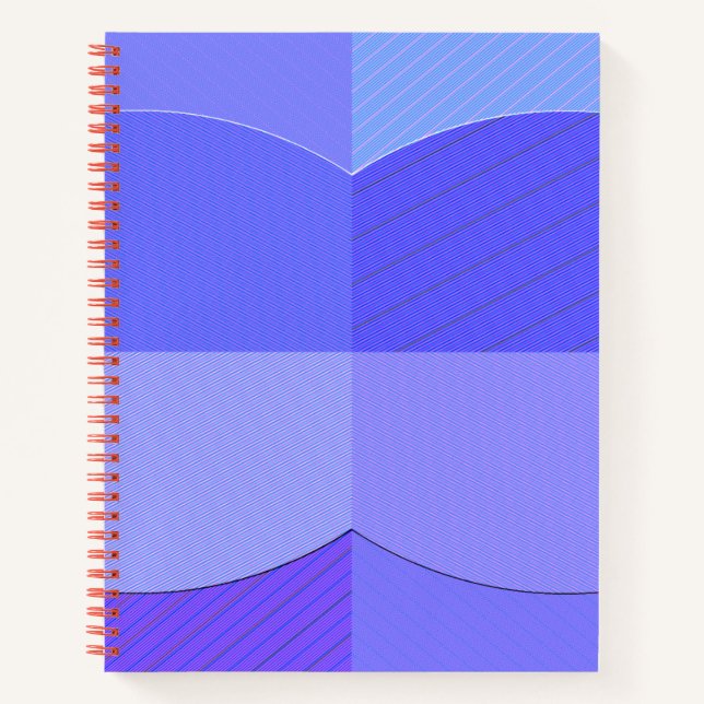 Carnet spirale, design classique couleur bleu Vint (Devant)