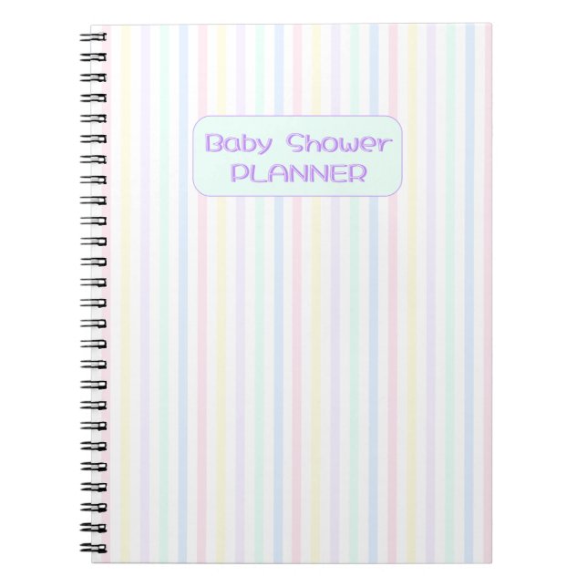 Carnet Spirale du planificateur de Baby shower Candy Stri (Devant)