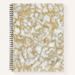 Carnet spirale en marbre écorché d'or
