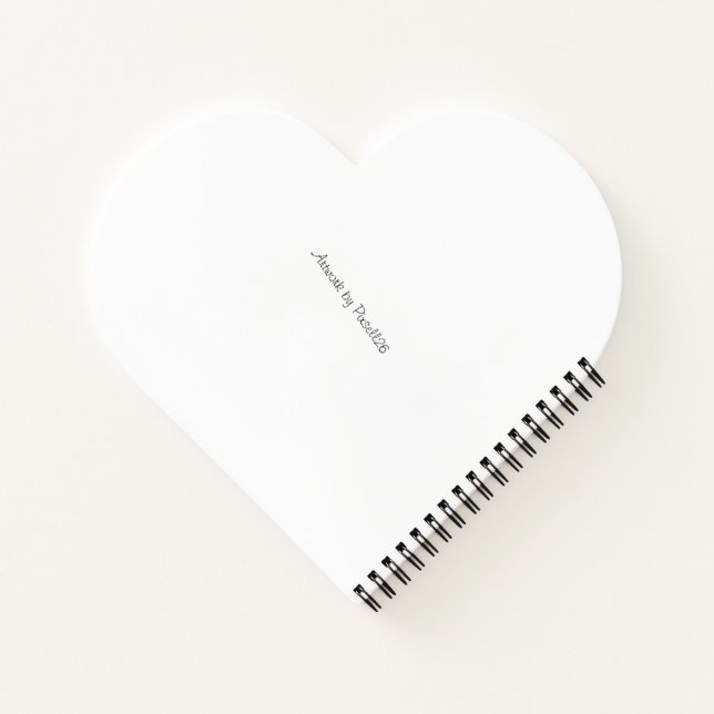 Carnet spirale forme du coeur avec l'art en ligne (Dos)