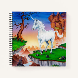 Carnet spirale magique imaginaire monicorne royaum