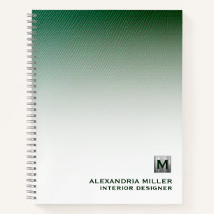 Carnet Spirale monographique en argent brossé personnalis