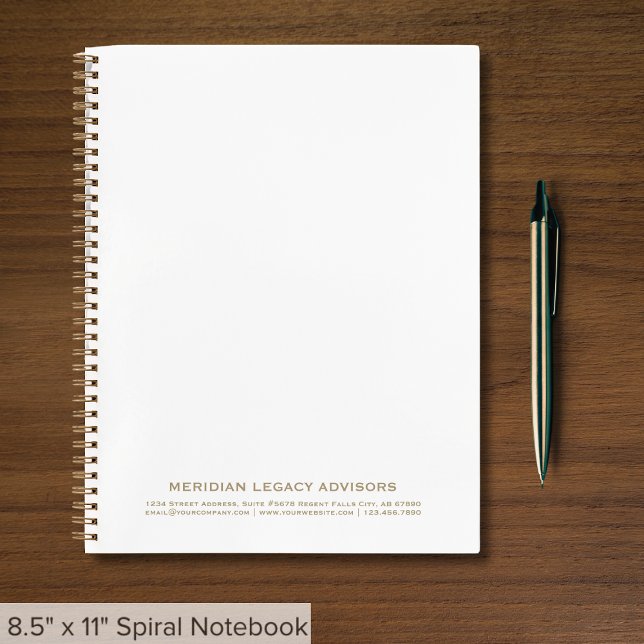 Carnet Spirale Typographique Simple Blanche et Or (Créateur téléchargé)
