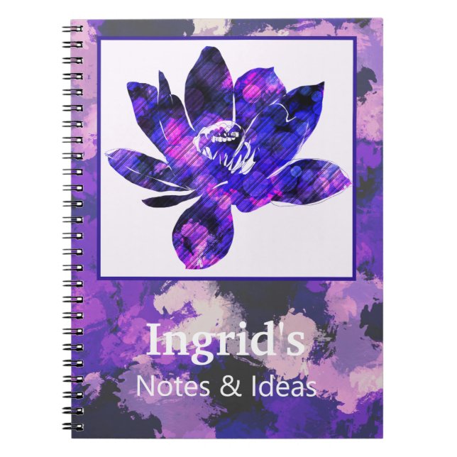 Carnet Spirituel Purple Lotus Fleur Botanique (Devant)