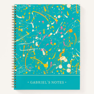 Carnet Splash de peinture Abstraite Ajouter Votre Nom