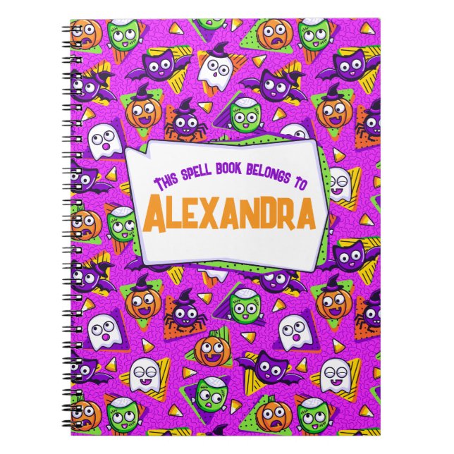 Carnet Spooky Spell Book Halloween Personalized Notebook (Devant)