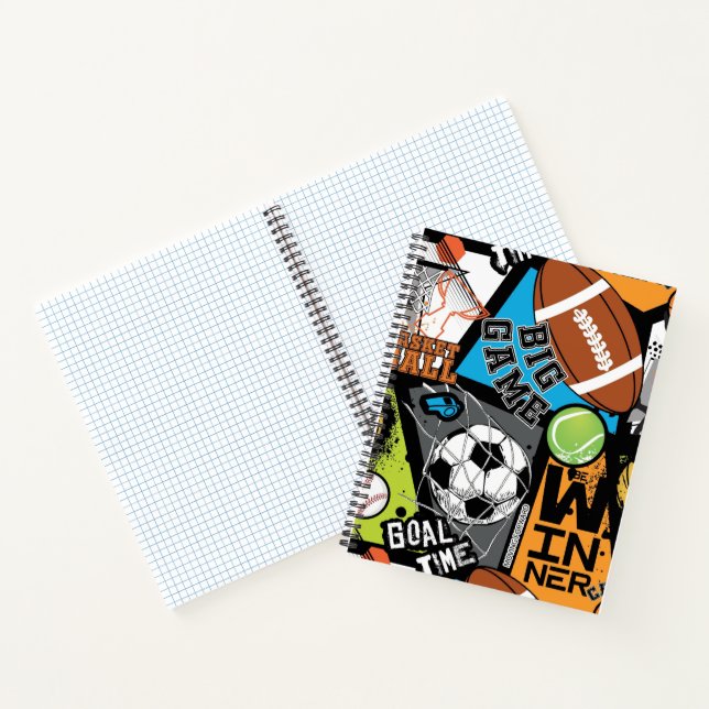 Carnet Sport Pattern With Balls (Intérieur)
