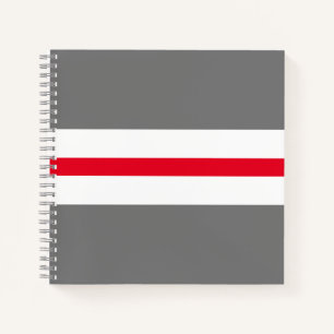 Carnet Sportif moderne brillant Rouge blanc gris Gris Gri
