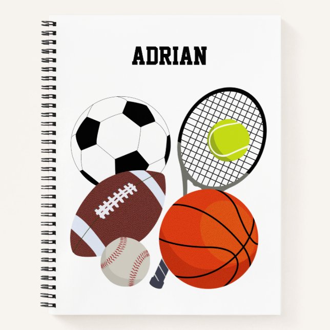 Carnet Sports Athlétisme Balls Nom personnalisé (Devant)