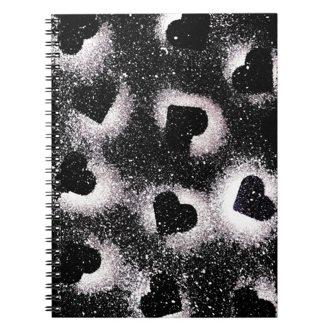 Carnet Spraypaint Black Hearts (Devant)