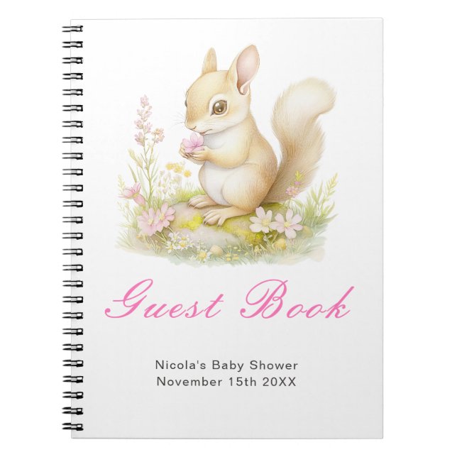 Carnet Spring Squirrel Baby Shower Guest Book (Devant)