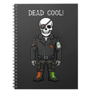 Carnet Squelette de motard super cool Halloween
