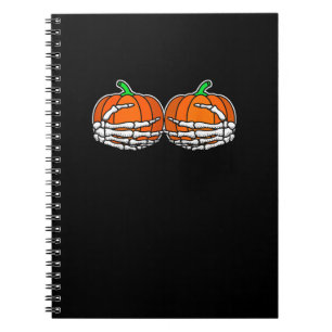Carnet Squelette Main sur la poitrine Citrouille Hallowee
