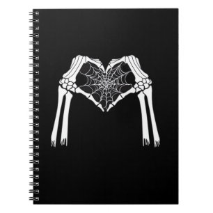 Carnet Squelette Mains Cobweb Coeur (Blanc) Classique