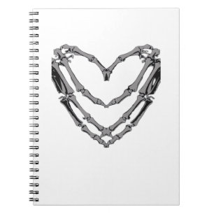 Carnet Squelette Mains Coeur Signer Retro Costume Hallowe