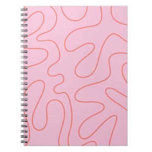 Carnet Squiggle Motif Abstrait rose et orange