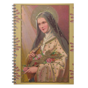 Carnet St Therese avec les roses et le crucifix