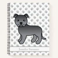 Staffie anglais bleu Chien de dessin animé mignon