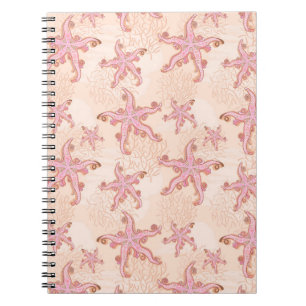 Carnet Starfish and Coral Pink Pastel Pattern