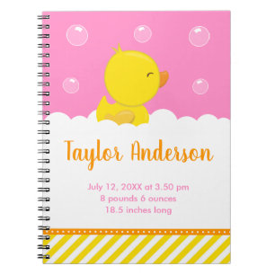 Carnet Statistiques de naissance en caoutchouc Ducky Jaun
