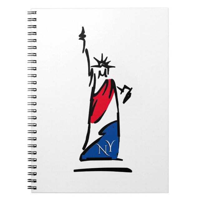 Carnet Statue de la Liberté NY Rouge Blanc et Bleu (Devant)