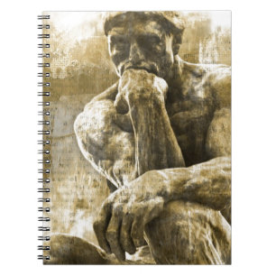 Carnet Statue en bronze affligée Auguste Rodin le penseu