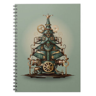 Carnet Steampunk Arbre de Noël Style rétro Vintage