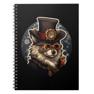 Carnet Steampunk de loup d'hiver