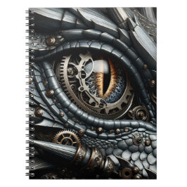 Carnet Steampunk Dragon Eye Closeup Ai Art