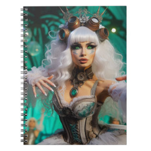 Carnet Steampunk Victorian Futuristic Green Dancer