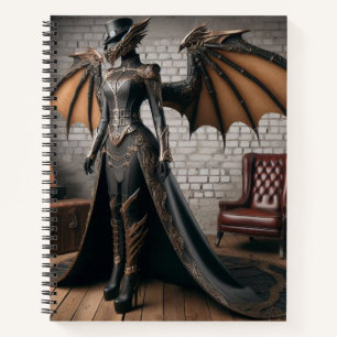 Carnet Steampunk Victorian Industrial Lady Dragon Rider