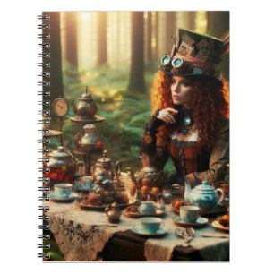 Carnet Steampunk Vintage Victorian Lady Mad Hatter