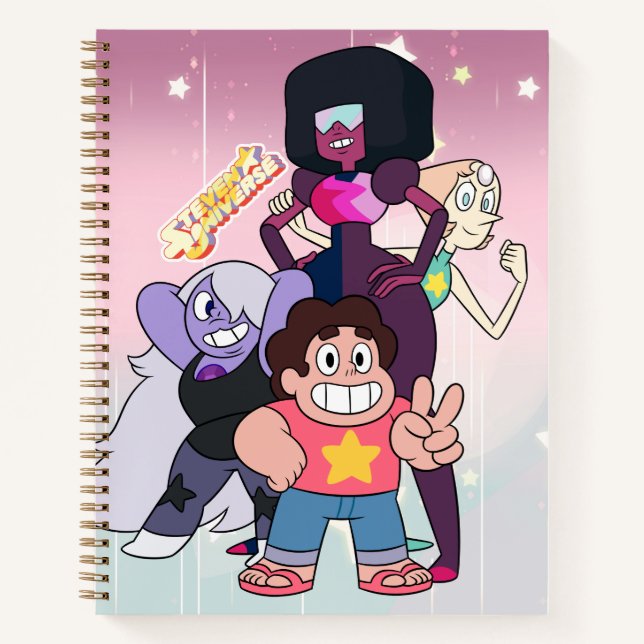 Carnet Steven Universe | Pose du groupe Crystal Gem (Devant)