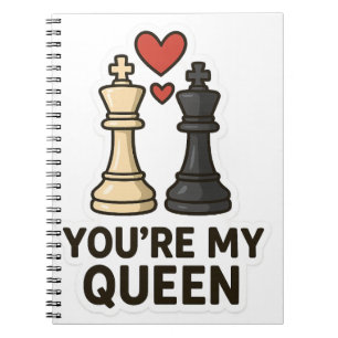 Carnet Sticker d'amour aux échecs - Rois noirs et blancs