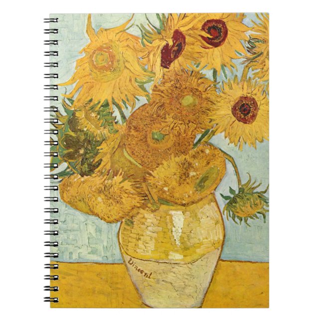 Carnet Stilleben mit de Vincent van Gogh 12 Sonnenblumen (Devant)