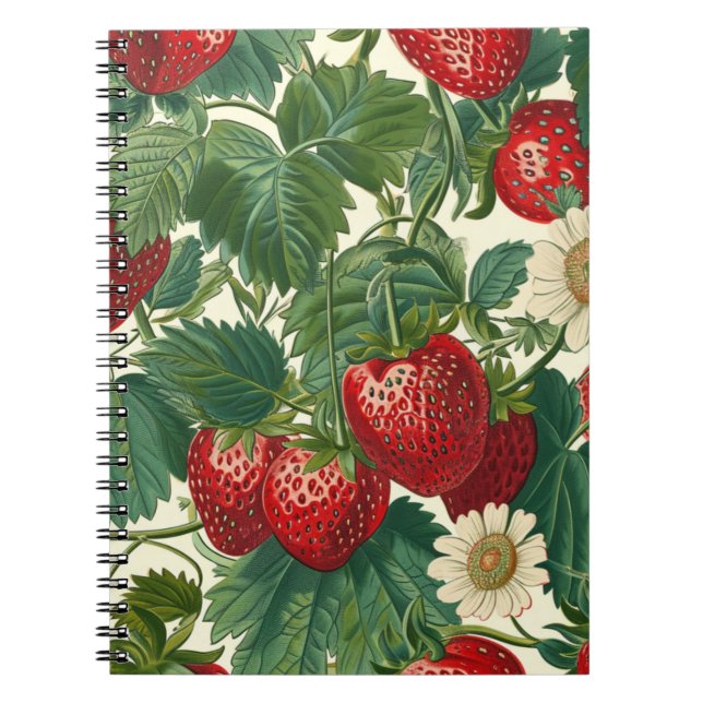 Carnet Strawberry Fruit Pattern  (Devant)